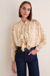 Forsythia Gesture Long Sleeve Silk Blouse