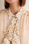 Forsythia Gesture Long Sleeve Silk Blouse