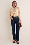 Forsythia Gesture Long Sleeve Silk Blouse