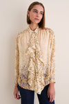 Forsythia Gesture Long Sleeve Silk Blouse