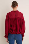 Cerise Pearl Long Sleeve Blouse