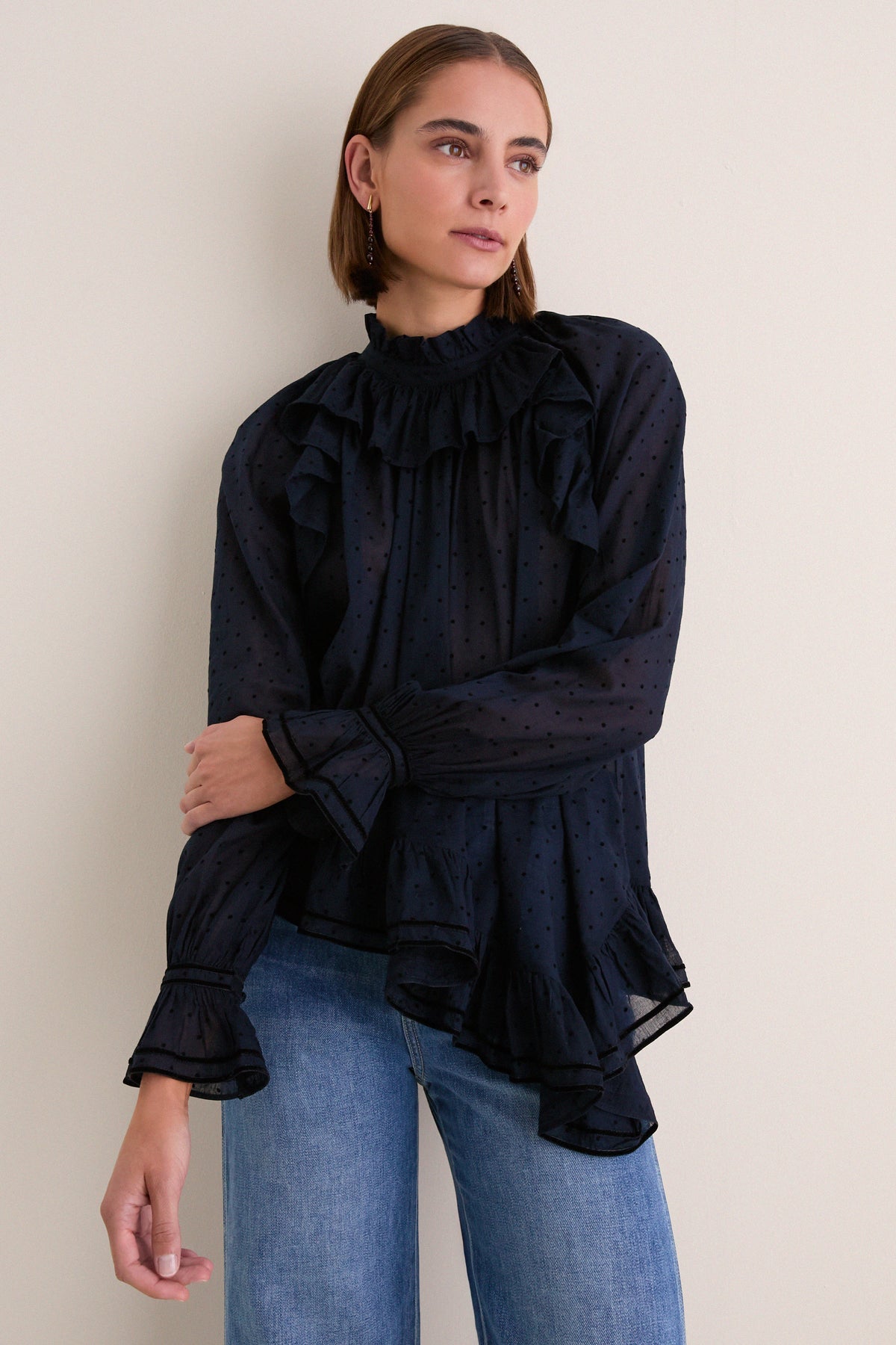 Nightfall Marcella Long Sleeve Cotton Blouse