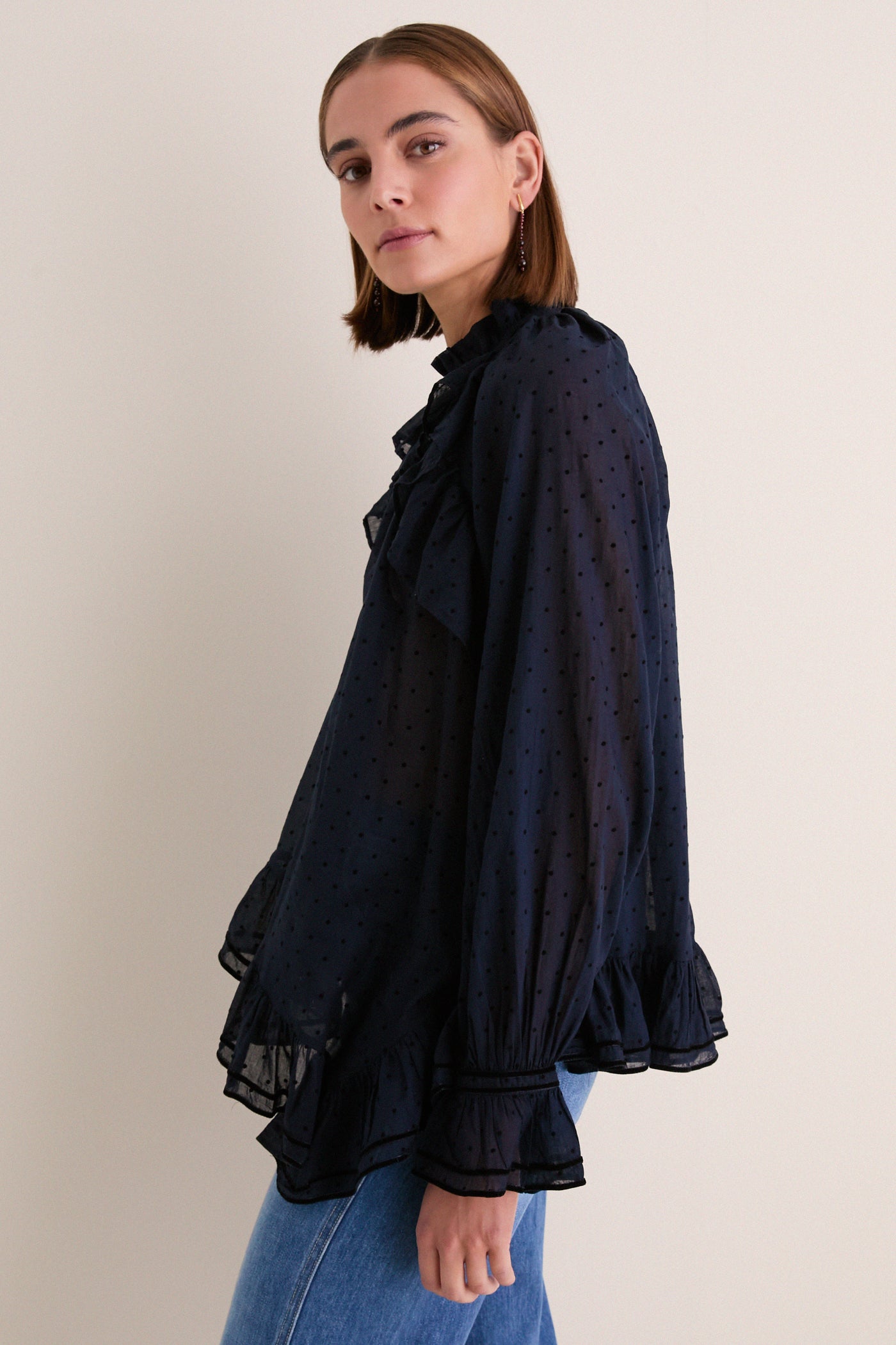 Nightfall Marcella Long Sleeve Cotton Blouse