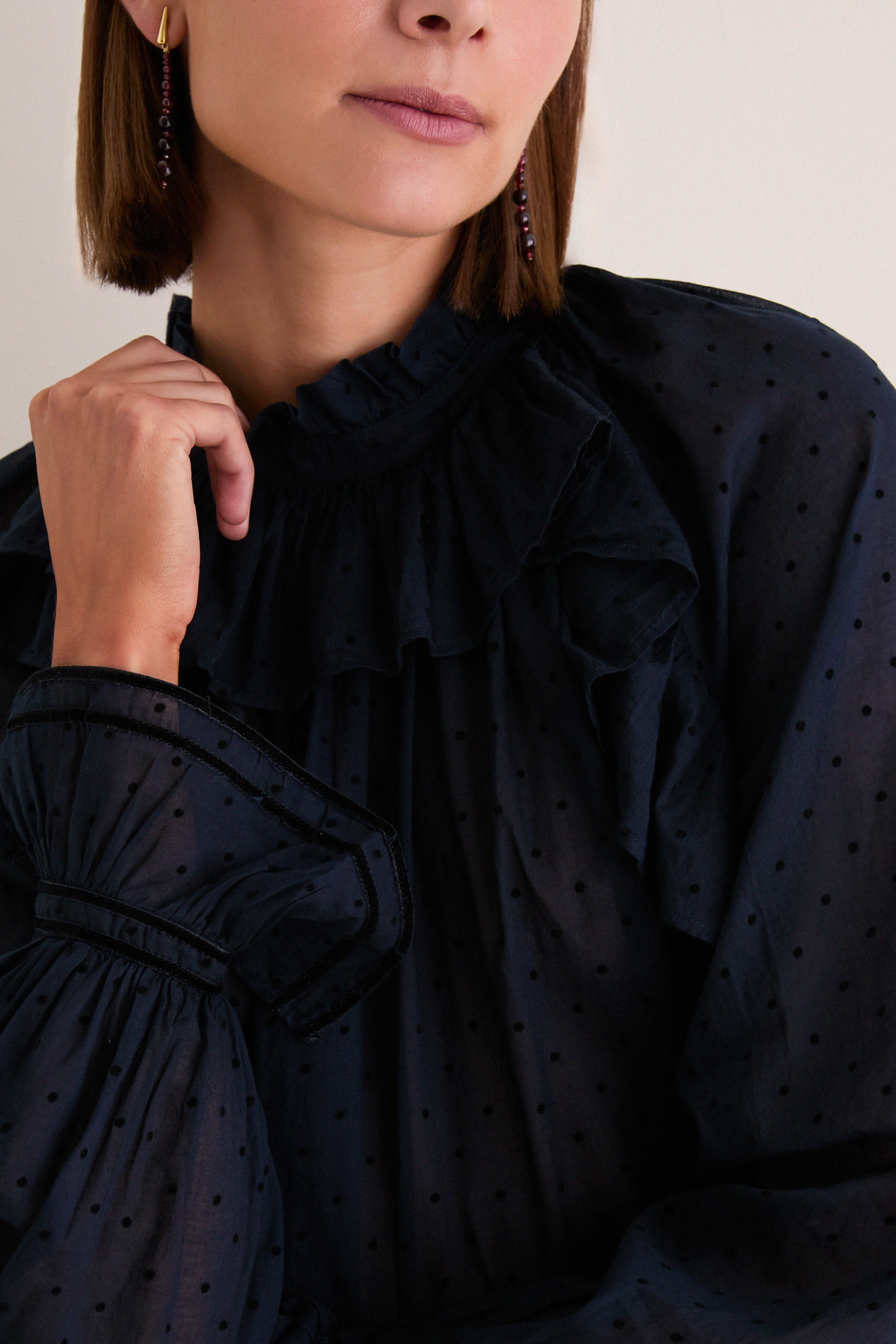 Nightfall Marcella Long Sleeve Cotton Blouse