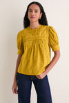 Citrine Una Short Sleeve Cotton Top