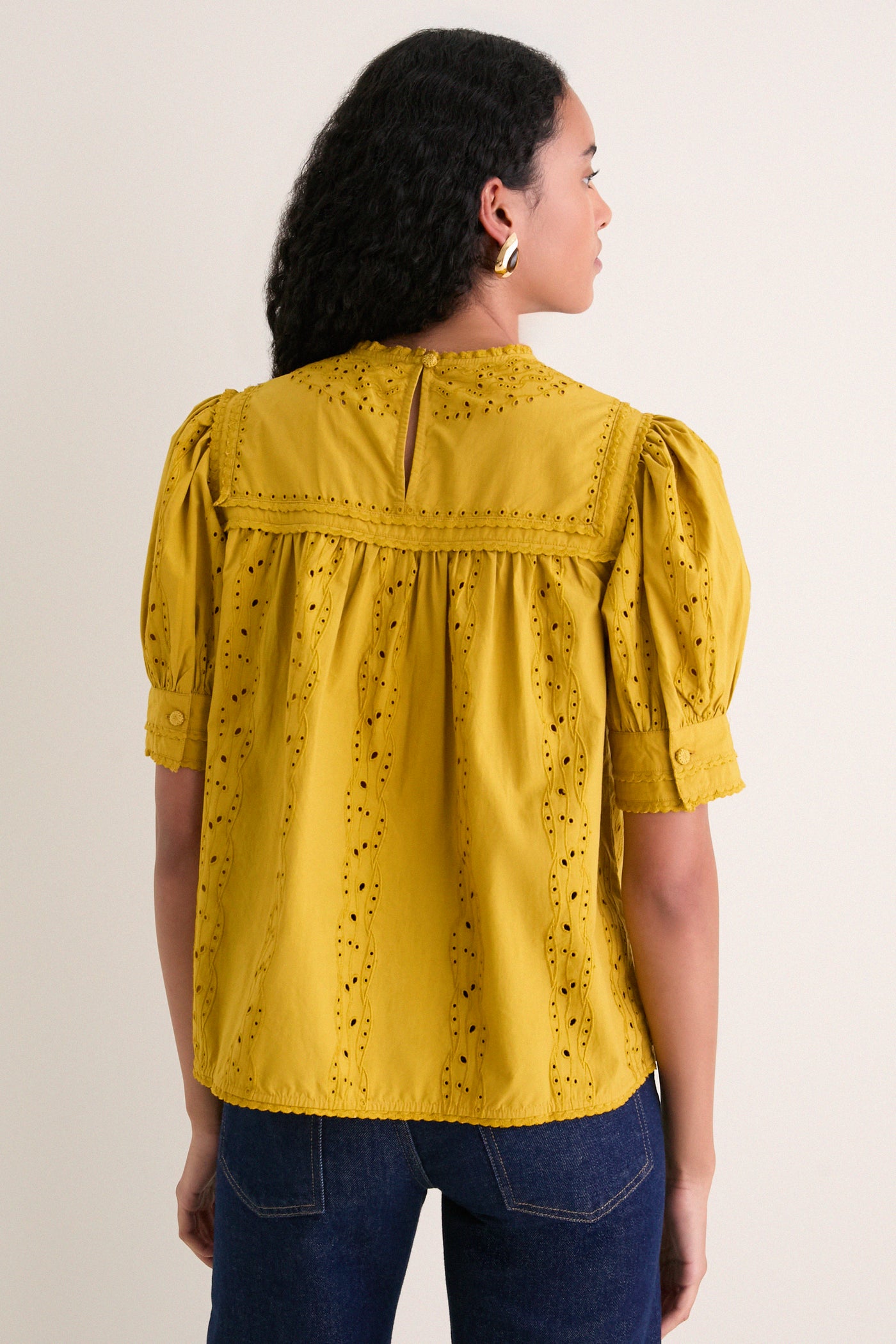 Citrine Una Short Sleeve Cotton Top
