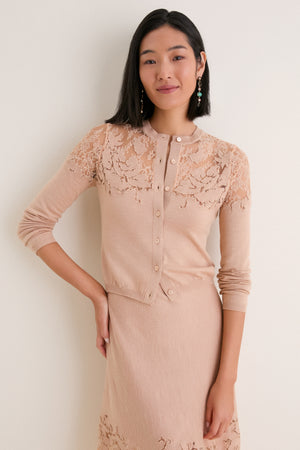 Almond Talia Lace Cardigan