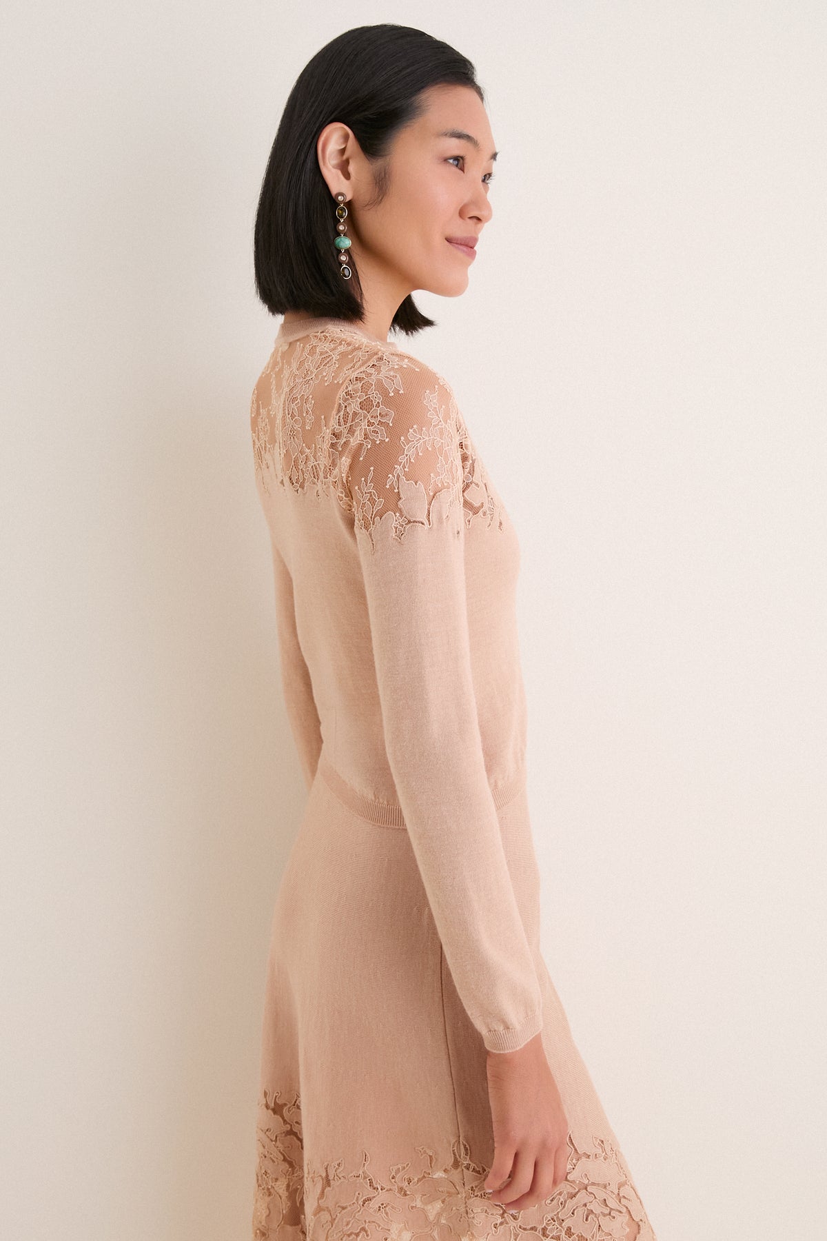 Almond Talia Lace Cardigan