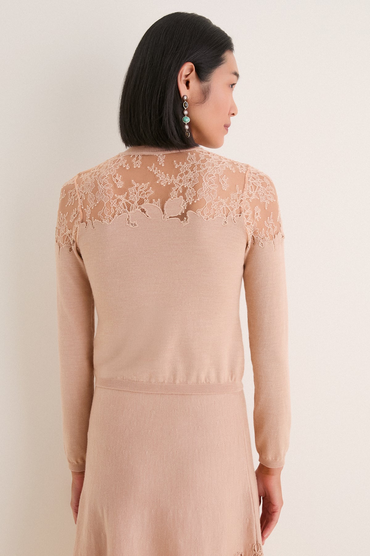Almond Talia Lace Cardigan