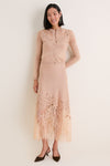 Almond Josina Lace Midi Skirt