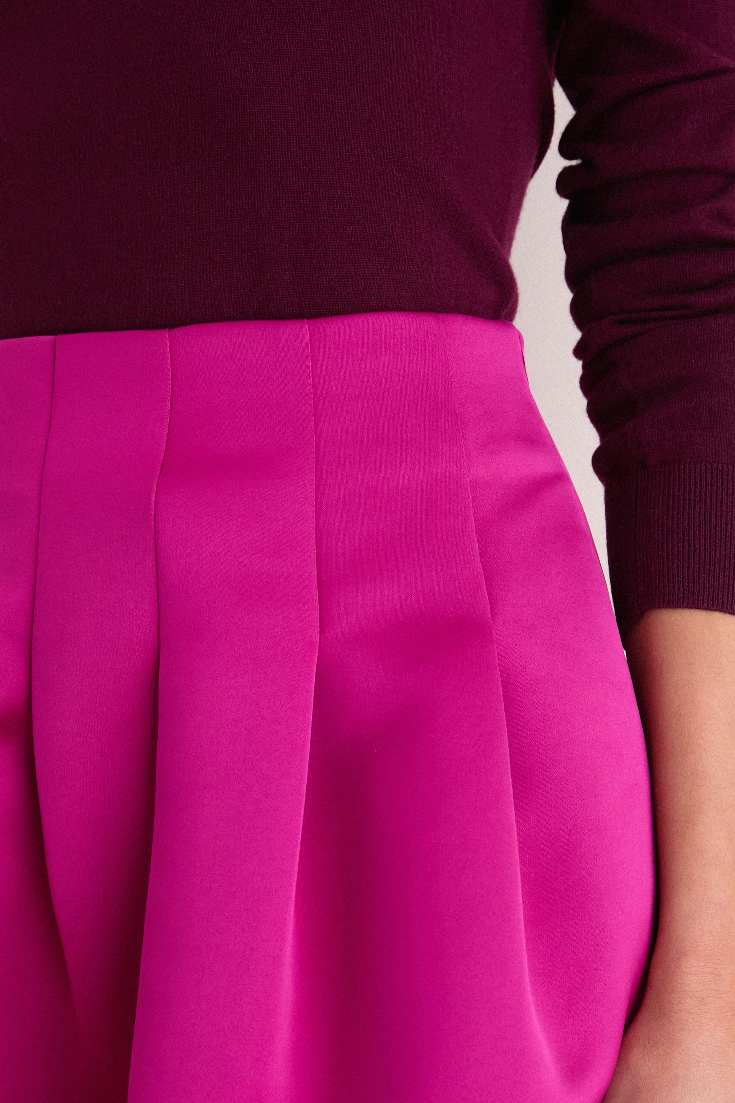 Orchid Delara Satin Midi Skirt