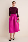 Orchid Delara Satin Midi Skirt
