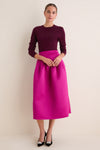 Orchid Delara Satin Midi Skirt