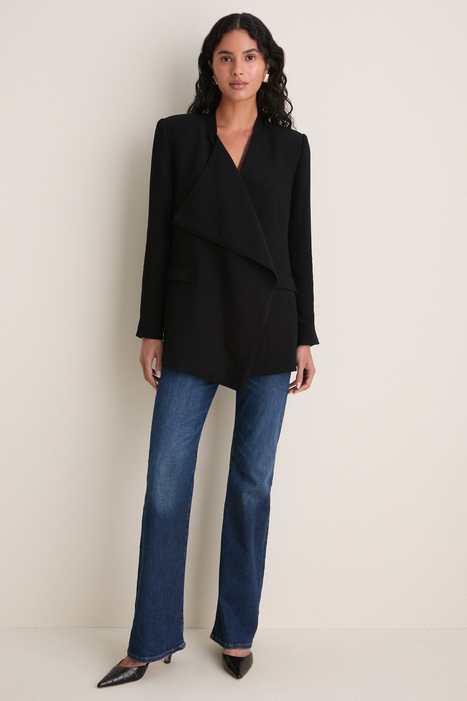 Noir Elea Draped Jacket