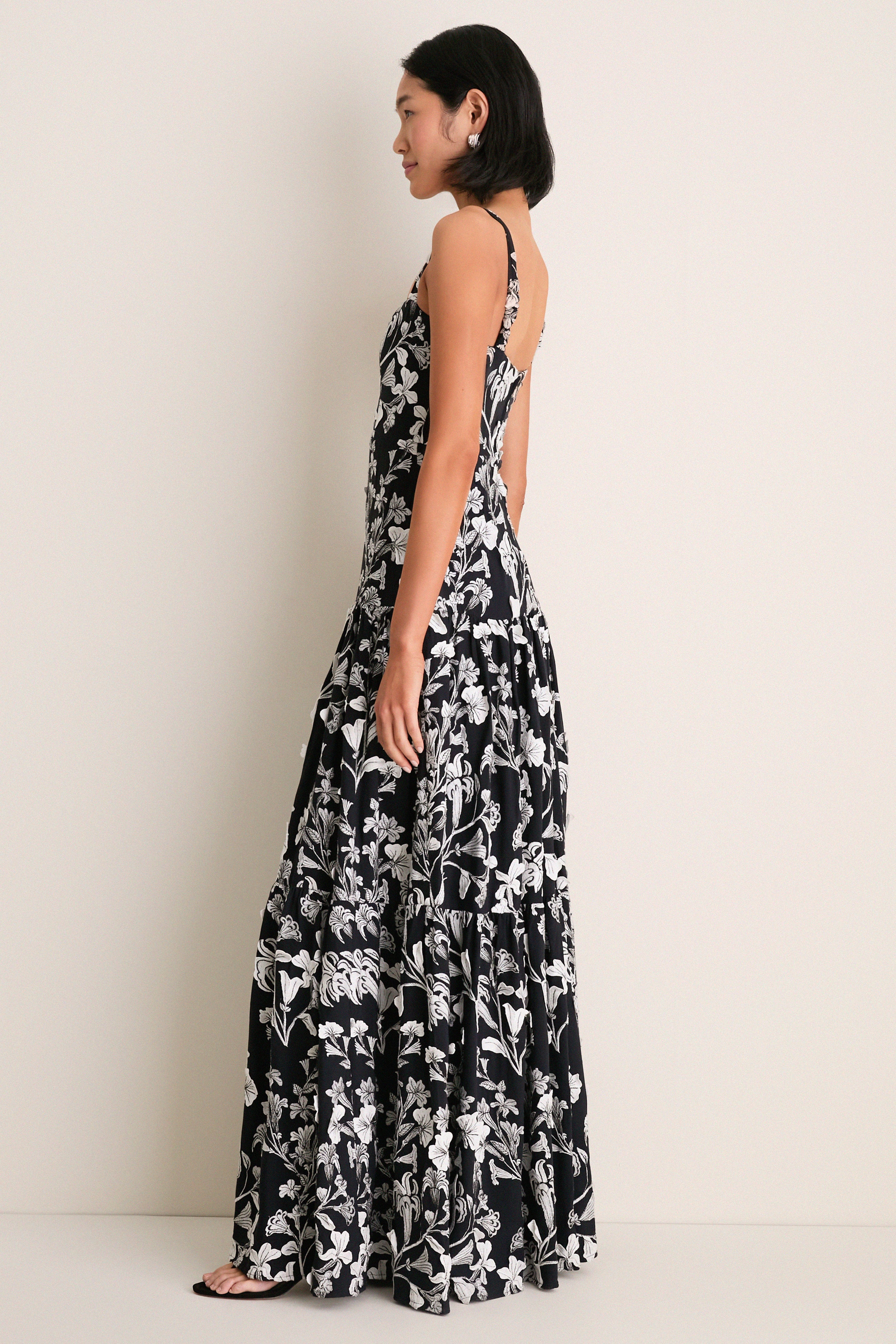 Exclusive Embroidered Guayacan Lima Maxi Dress