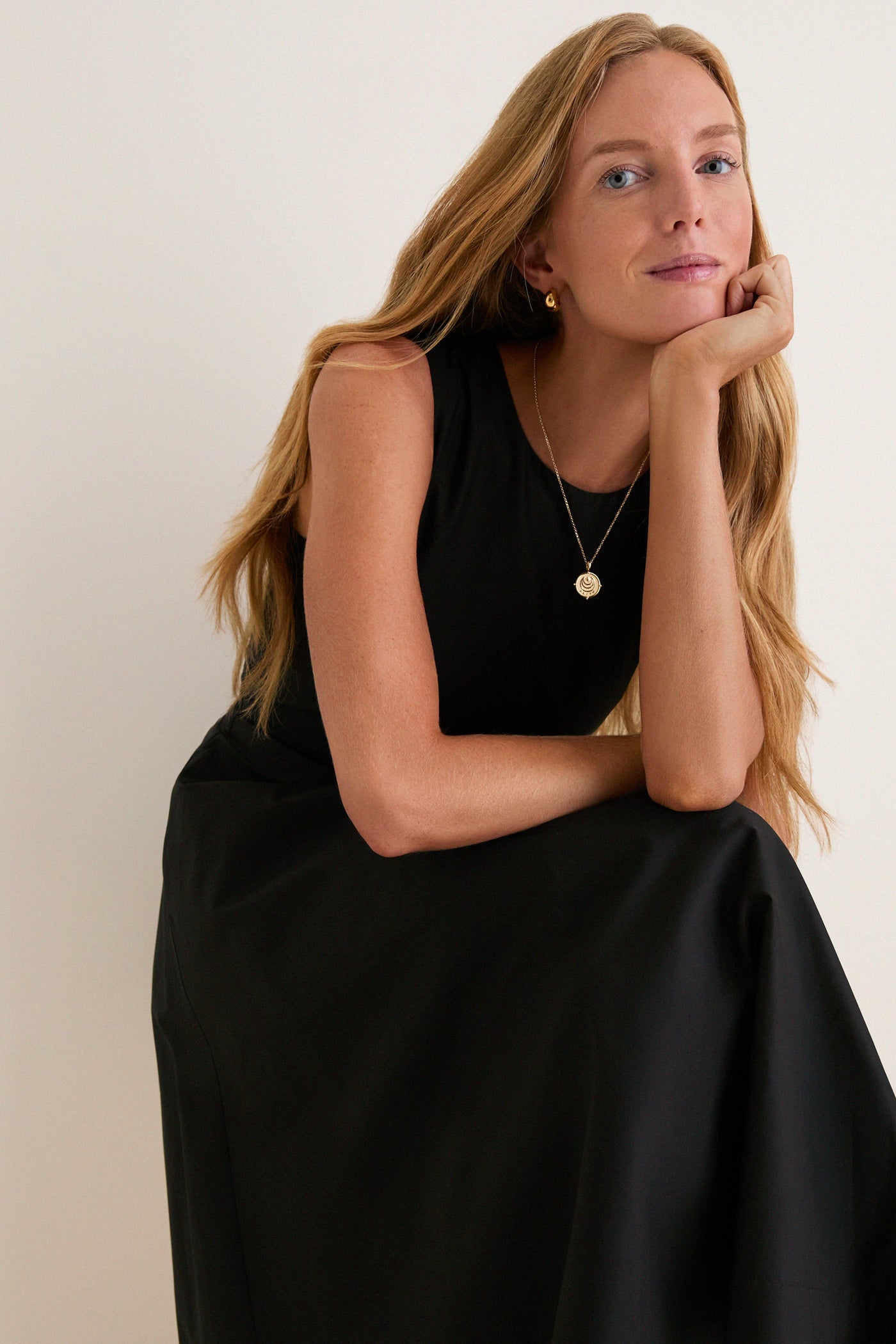 black poplin dress Women's Maternity Tiered Maxi in Black, Size XL, Organic Cotton by Quince Lapel collar Women's Poplin Utility Midi Shirtdress