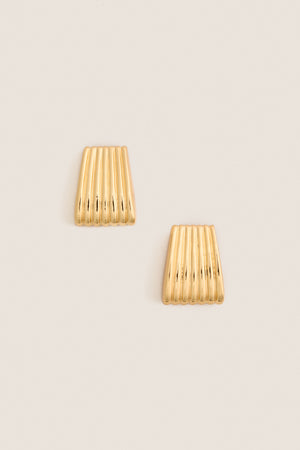 Gold Ribbed Earrings