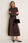 Brown Crushed Velvet Tassel Clutch