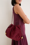 Burgundy Suede Charm Pouch