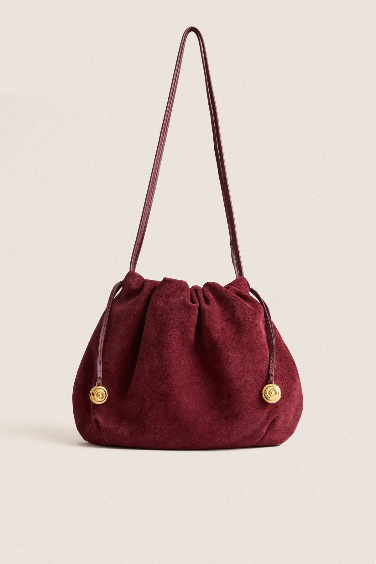Burgundy Suede Charm Pouch