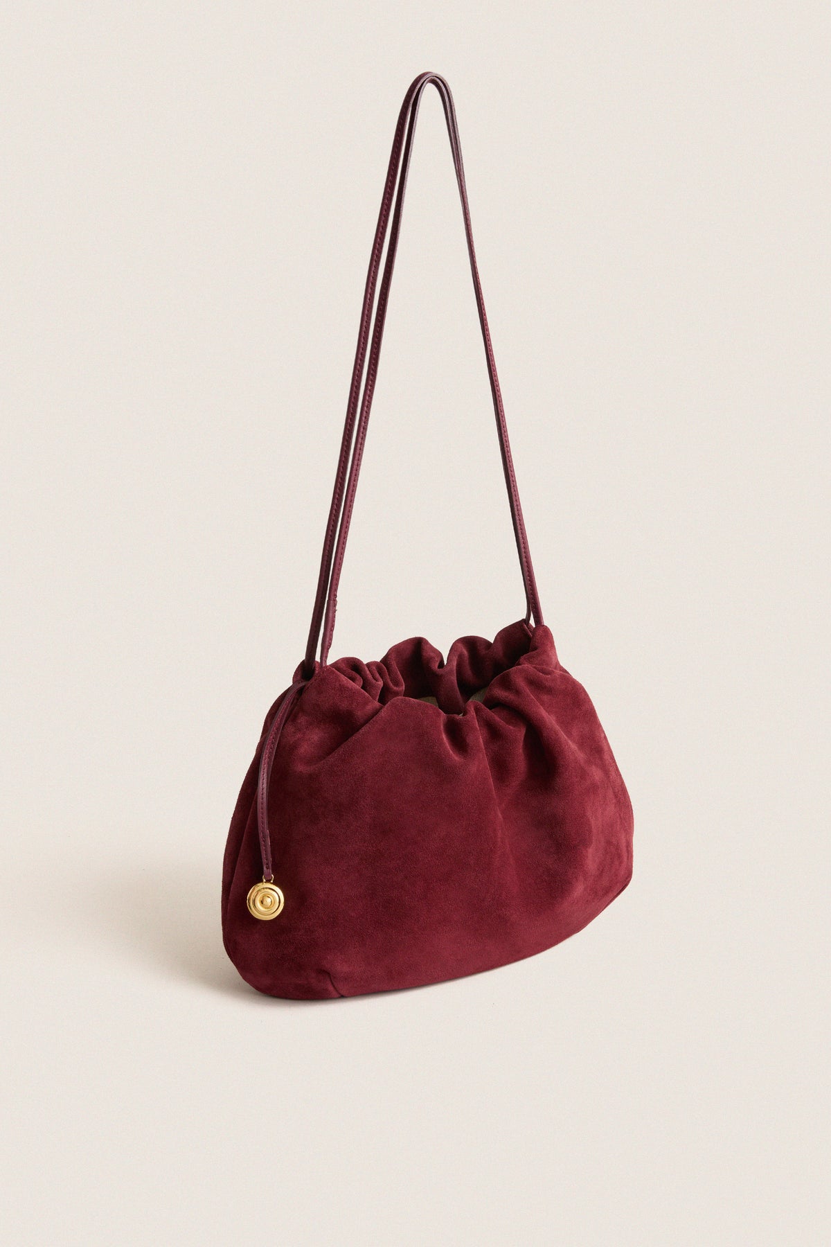 Burgundy Suede Charm Pouch