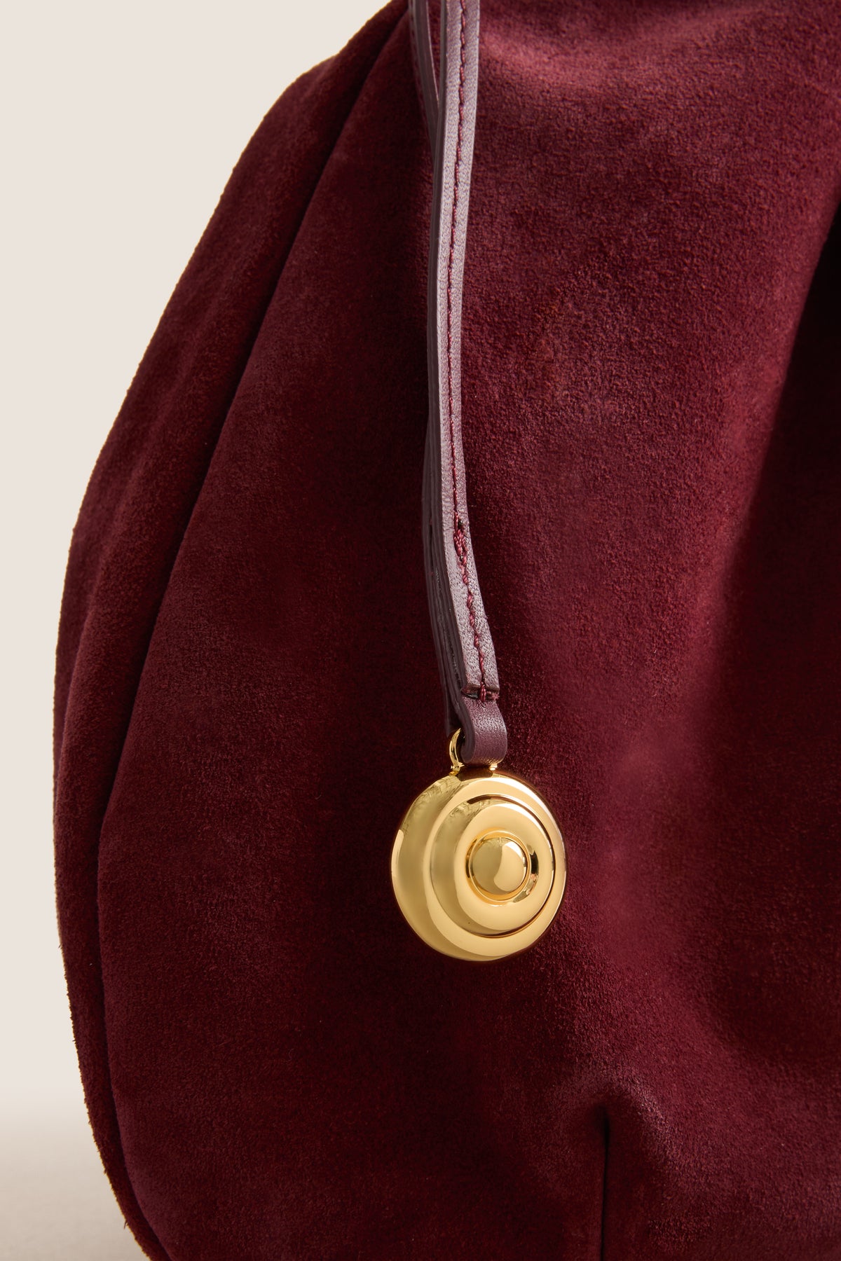 Burgundy Suede Charm Pouch