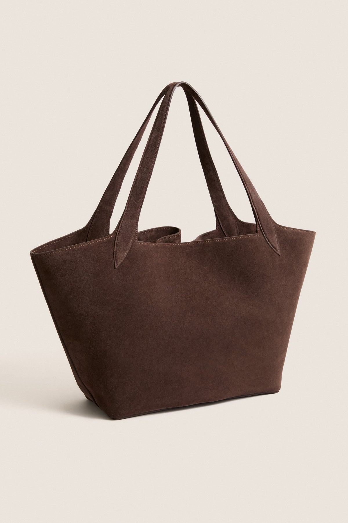 Dark Brown Suede Belted Tote