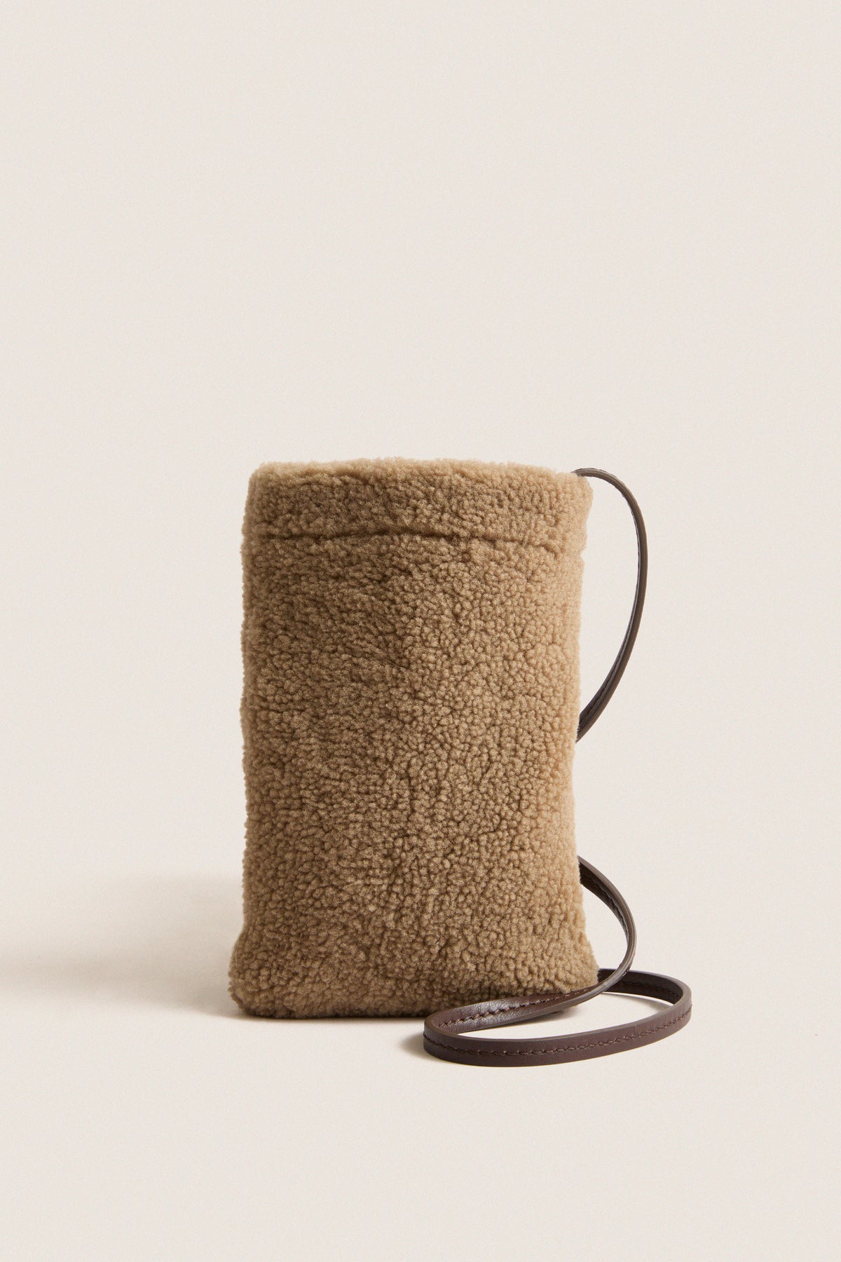 Camel Yves Shearling Pouch