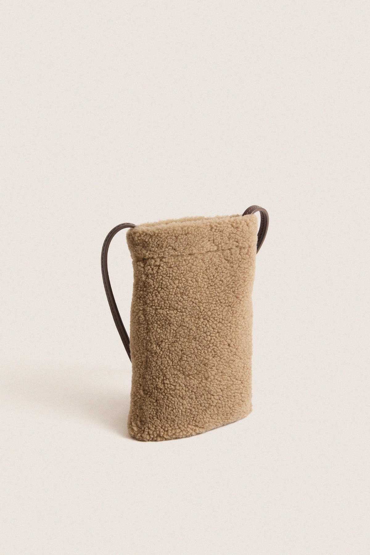 Camel Yves Shearling Pouch