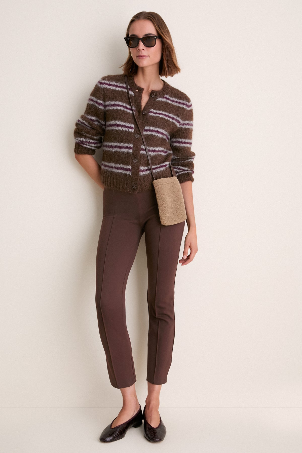 Camel Yves Shearling Pouch