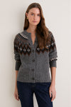 Charcoal Thatcher Crewneck Cardigan