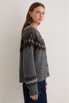 Charcoal Thatcher Crewneck Cardigan