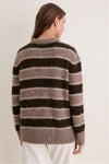 Chocolate Stripe Teddy Crewneck