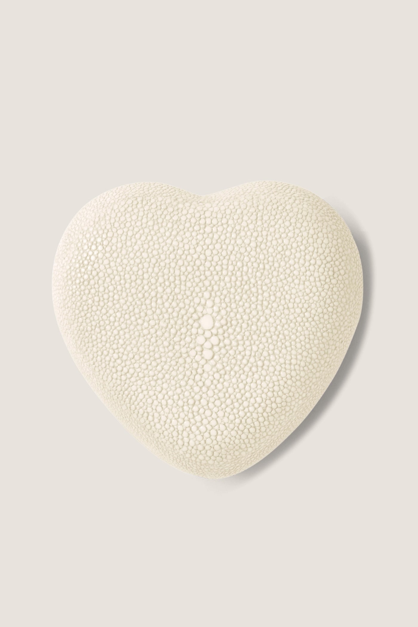 Cream Shagreen Heart Box