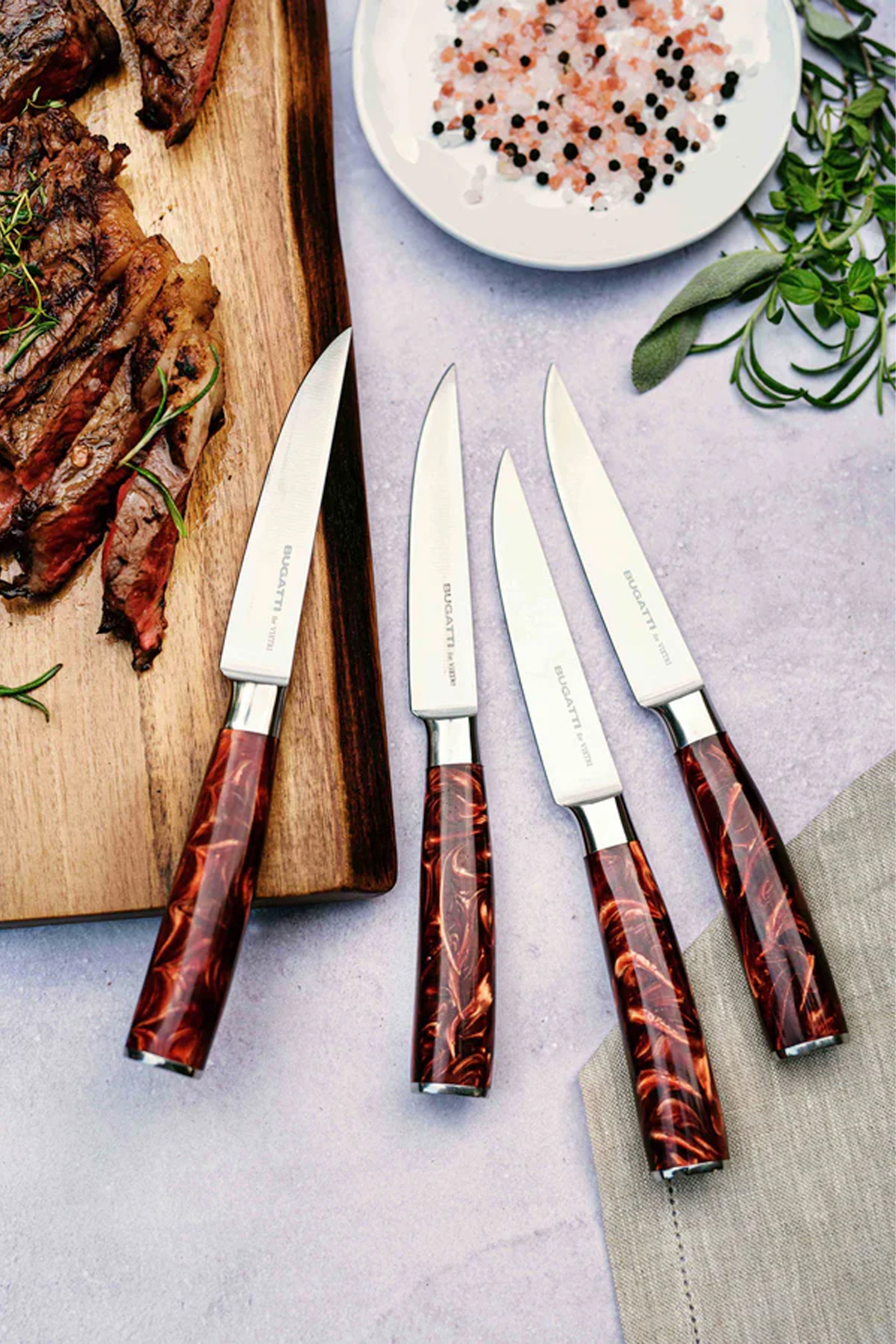 Coltelli Brown Marbled Steak Knives (Set of 4)