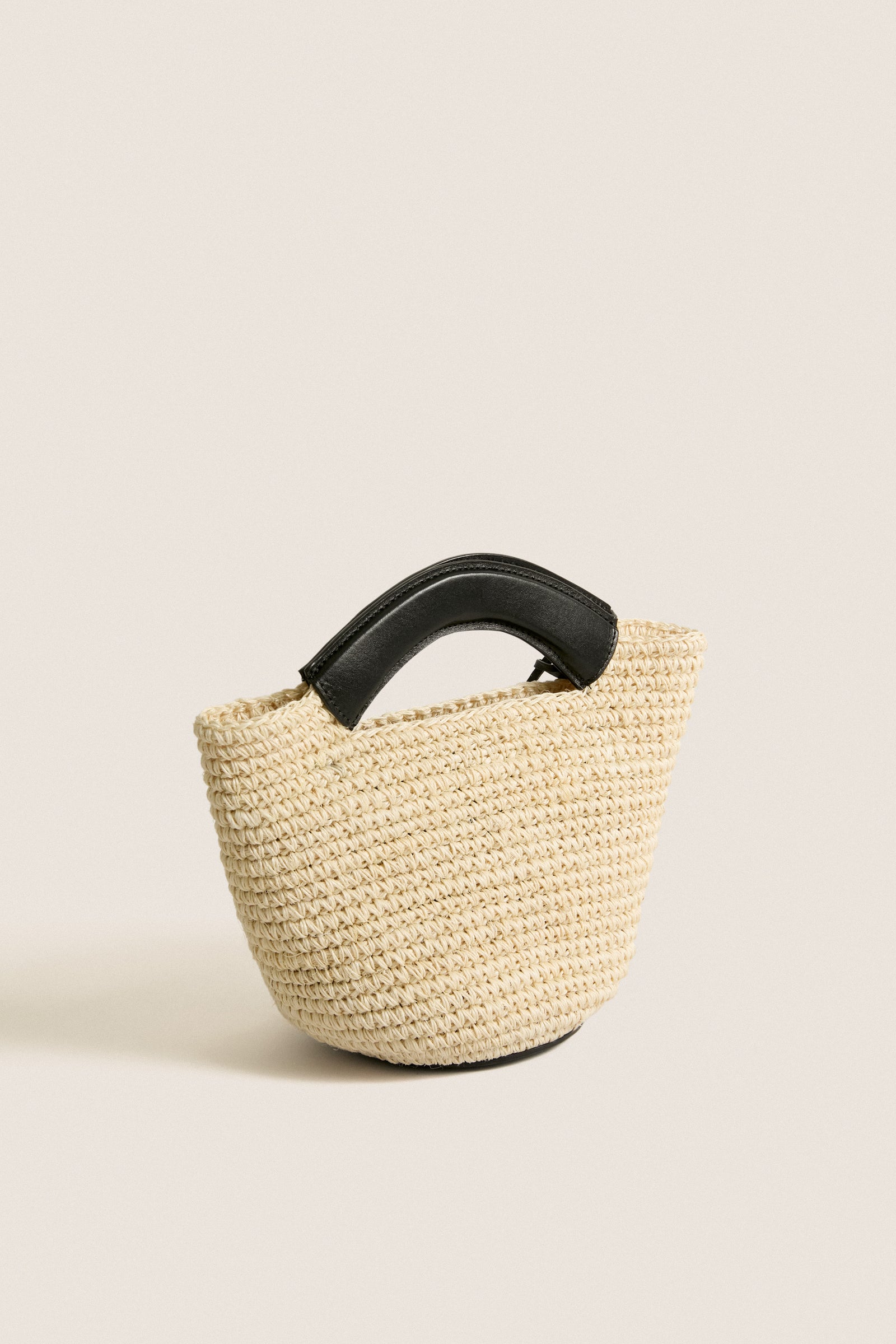 Black Natural Fique Small Shopper