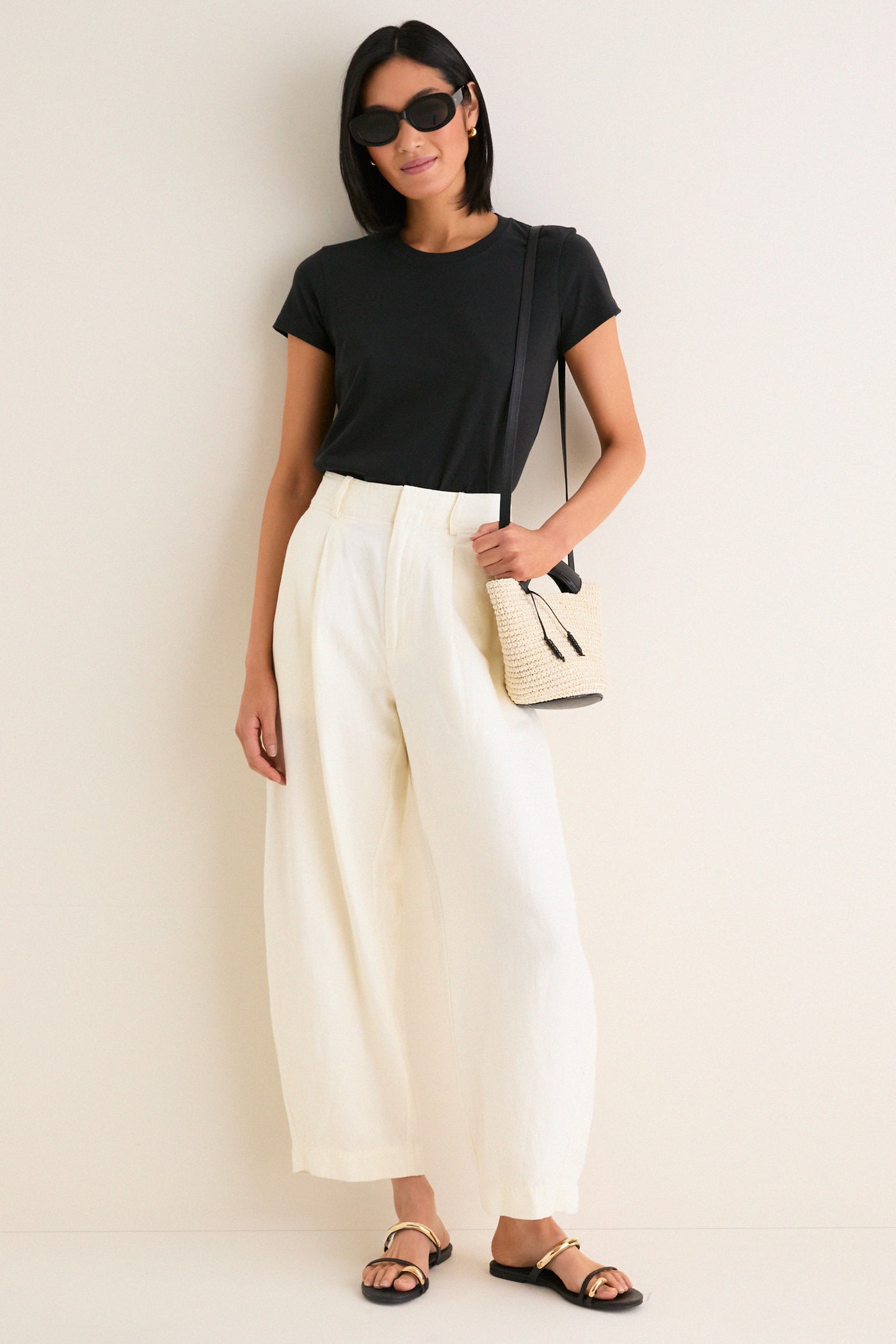 Black Natural Fique Small Shopper