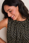 Black Ditsy Floral Walker Tank Dress