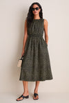 Black Ditsy Floral Walker Tank Dress