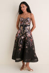 Black Floral Valiant Corset Picnic Dress