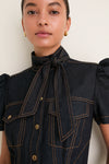 Onyx Blue Denim Corset Mini Dress