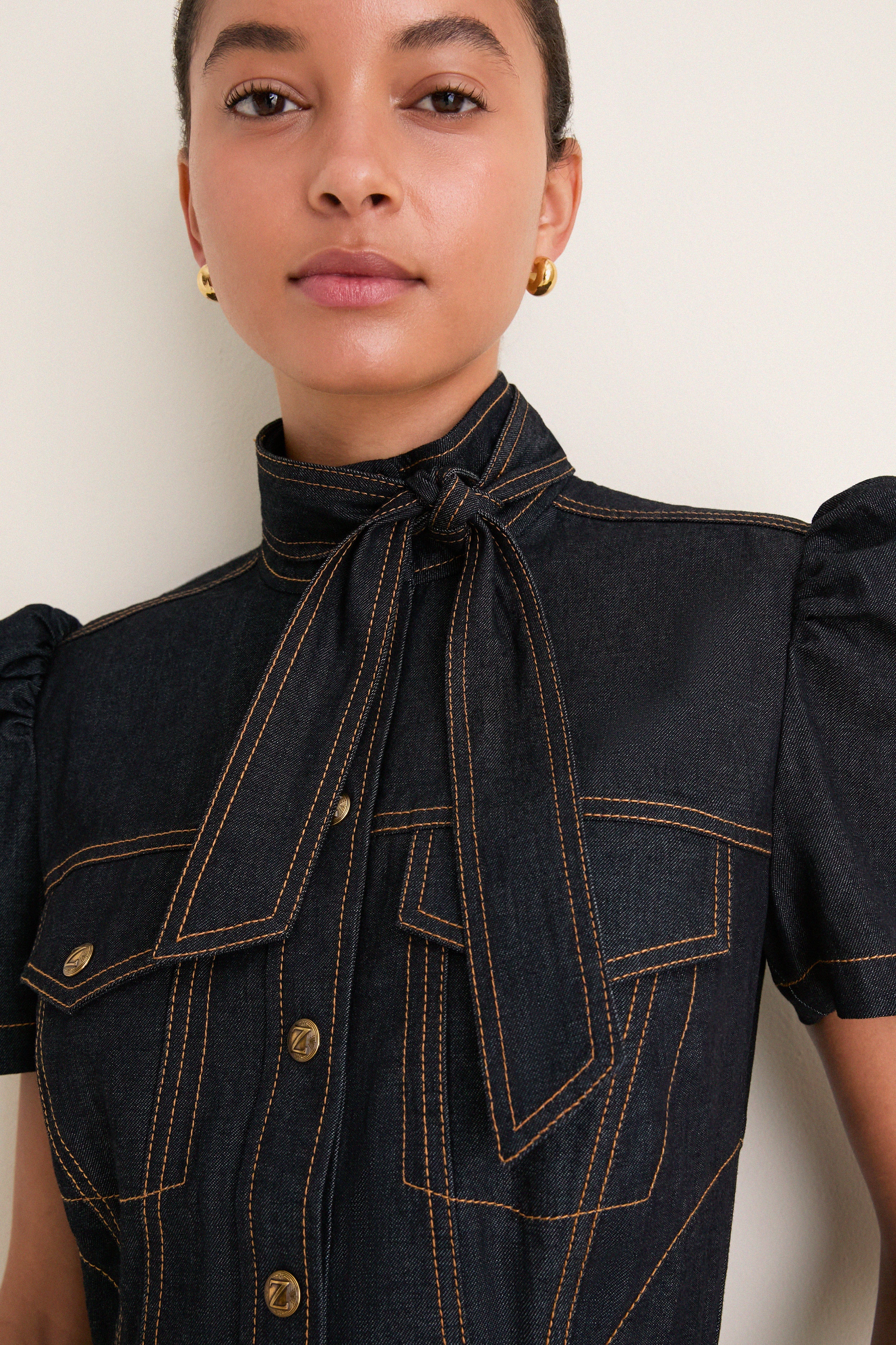 Onyx Blue Denim Corset Mini Dress