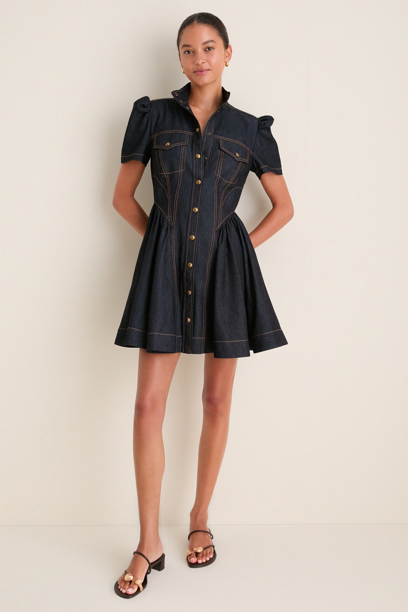 Onyx Blue Denim Corset Mini Dress