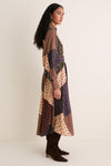 Geo Patch Print Tuck Midi Dress