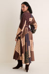 Geo Patch Print Tuck Midi Dress