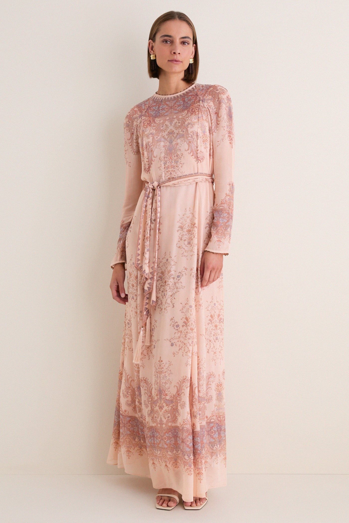 Peach Paisley Valiant Sheath Dress
