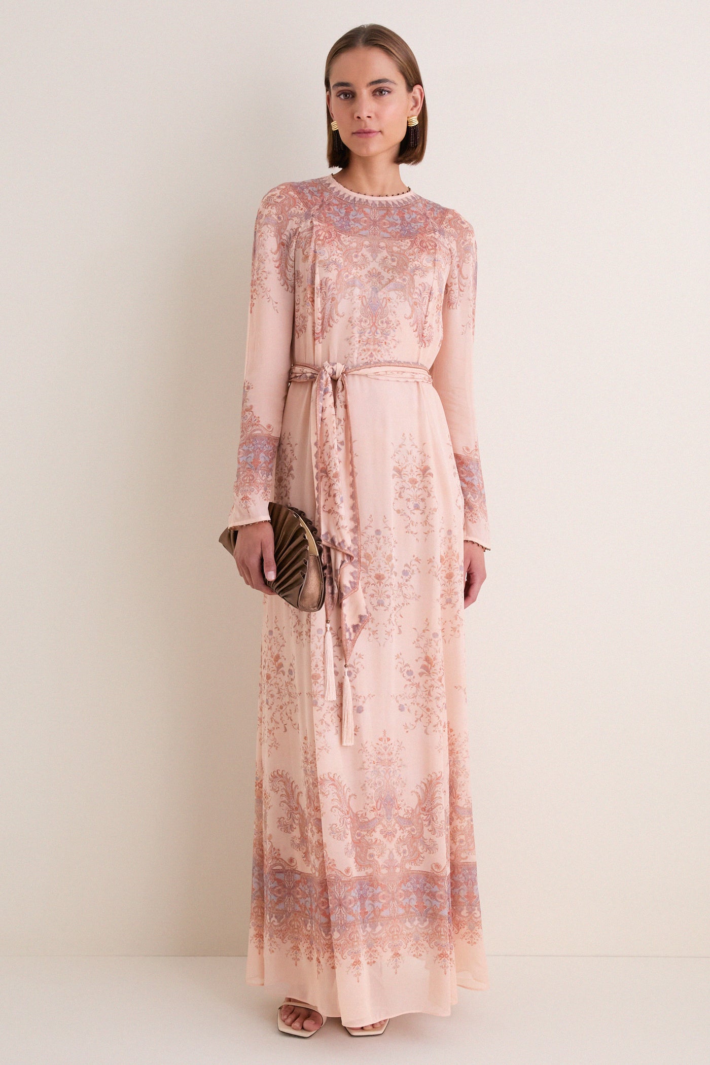 Peach Paisley Valiant Sheath Dress