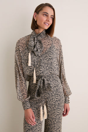 Fleur Stamp Valiant Blouse Top