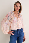 Peach Floral Valiant Billow Blouse
