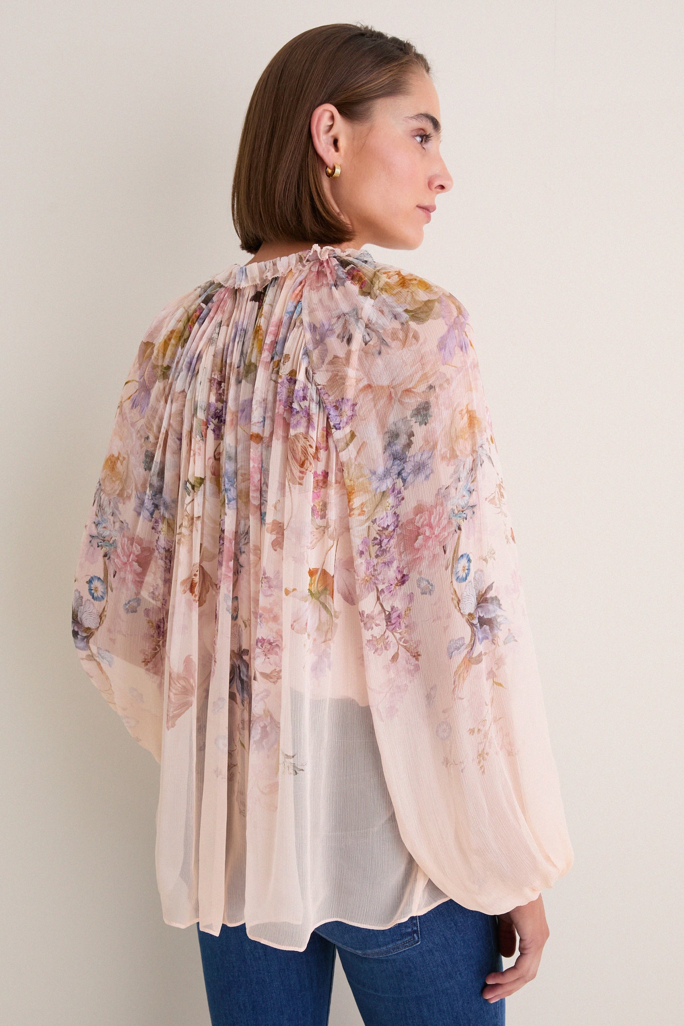 Peach Floral Valiant Billow Blouse
